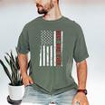 Distressed US American Flag Father Shirt Best Dad Ever Men's Comfort Colors T-Shirt Moss
