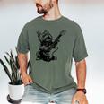 Dog Guitarist Guitar Yorkie Dad Mom For Men Women Men's Comfort Colors T-Shirt Moss