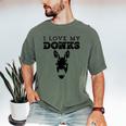 Donkey Mom Or Dad I Love My Donks Farmer Men's Comfort Colors T-Shirt Moss Donkey Mom Or Dad I Love My Donks Farmer Men's Comfort Colors T-Shirt Moss