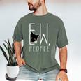 Ew People Cat Introvert Anti-Social Men's Comfort Colors T-Shirt Moss
