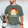Ew People Introvert Cat Lover Crazy Colorful Cat Lady Men's Comfort Colors T-Shirt Moss
