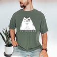 Ew People Introvert Sayings Sarcastic Cat Quote Men's Comfort Colors T-Shirt Moss