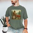 Farmer Men Tractor Rancher Farm Dad Distressed Men's Comfort Colors T-Shirt Moss