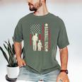 Father's Day Baseball Papa USA Flag Dad Men Baseball Men's Comfort Colors T-Shirt Moss