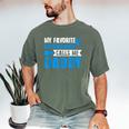 My Favorite Cheerleader Calls Me Daddy Cheer Dad Fathers Day Men's Comfort Colors T-Shirt Moss