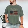 My Favorite Volleyball Player Calls Me Dad USA Flag Men's Comfort Colors T-Shirt Moss