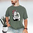 Female Librarian Rosie Riveter Book Guardian Woman Men's Comfort Colors T-Shirt Moss