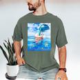 Frutiger Aero Aesthetic Tech Bubble Tea Boba Milktea Fishes Men's Comfort Colors T-Shirt Moss Frutiger Aero Aesthetic Tech Bubble Tea Boba Milktea Fishes Men's Comfort Colors T-Shirt Moss