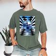 Frutiger Aero Aesthetic Tech Checkered Room Orb Sky Men's Comfort Colors T-Shirt Moss