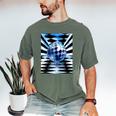 Frutiger Aero Aesthetic Tech Checkered Room Orb Sky Raglan Baseball Tee Men's Comfort Colors T-Shirt Moss