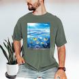 Frutiger Aero Aesthetic Tech Ocean Underwater Fishes Men's Comfort Colors T-Shirt Moss Frutiger Aero Aesthetic Tech Ocean Underwater Fishes Men's Comfort Colors T-Shirt Moss