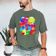 Frutiger Aero Aesthetic Tech Orb Pattern Heart Cherry Lips Raglan Baseball Tee Men's Comfort Colors T-Shirt Moss