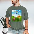 Frutiger Aero Aesthetic Tech Scenery Fishes Sunflower Raglan Baseball Tee Men's Comfort Colors T-Shirt Moss Frutiger Aero Aesthetic Tech Scenery Fishes Sunflower Raglan Baseball Tee Men's Comfort Colors T-Shirt Moss