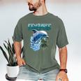 Frutiger Aero Splashy Dolphin Y2k Aesthetic Graphic Men's Comfort Colors T-Shirt Moss