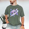Frutiger Aero Y2K Chrome Dolphin Men's Comfort Colors T-Shirt Moss Frutiger Aero Y2K Chrome Dolphin Men's Comfort Colors T-Shirt Moss