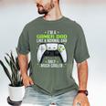 Gamer Dad Gaming Shirts Fathers Day Video Game Daddy Men's Comfort Colors T-Shirt Moss