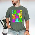 In My Glowing Dad Era Groovy Colorful Bright Men's Comfort Colors T-Shirt Moss