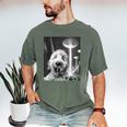Goldendoodle Alien UFO Taking a Selfie Dog Mom Dad Men's Comfort Colors T-Shirt Moss