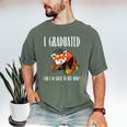 I Graduated Can I Go Back To Bed Sleepy Red Panda Graduation Men's Comfort Colors T-Shirt Moss