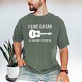 I Like Guitar & Maybe 3 People Music Introvert Guitar Men's Comfort Colors T-Shirt Moss