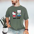 Hello Kitty Best Dad Fathers Day Small Men's Comfort Colors T-Shirt Moss