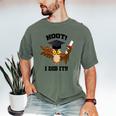 Hoot I Did It Grad Owl Holding Graduation Diploma Congrats Men's Comfort Colors T-Shirt Moss