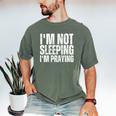 I'm Not Sleeping I'm Praying Mom Dad Joke Premium Tri-Blend Men's Comfort Colors T-Shirt Moss
