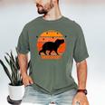 Introvert Retro Sunset Capybara Tee Men's Comfort Colors T-Shirt Moss