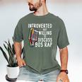 Introverted But Willing To Discuss 90s Rap Socially Awkward Men's Comfort Colors T-Shirt Moss