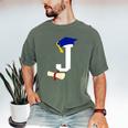 Kids Initial J Letter For Boys Preschool Graduation Kindergarten Men's Comfort Colors T-Shirt Moss