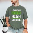 Leveling Up To High School Tee Shirt Gaming Graduation Men's Comfort Colors T-Shirt Moss