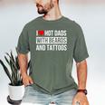 I Love Hot Dads With Beards And Tattoos I Heart Hot Dads Men's Comfort Colors T-Shirt Moss