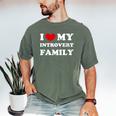 I Love My Introvert Family I Heart My Introvert Family Men's Comfort Colors T-Shirt Moss