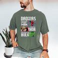 Marvel Father's Day Spider-Man Thor Hulk Dad Attributes Men's Comfort Colors T-Shirt Moss