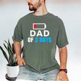 Matching Father's Day Low Battery Dad Of 3 Boys Men's Comfort Colors T-Shirt Moss