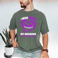 In My Memory Of My Husband PANCREATIC CANCER AWARENESS Men's Comfort Colors T-Shirt Moss In My Memory Of My Husband PANCREATIC CANCER AWARENESS Men's Comfort Colors T-Shirt Moss
