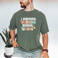 Nurse I Survived Nursing School Class Of 2025 Graduation Men's Comfort Colors T-Shirt Moss