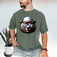 Papa Bear Face Cool Dad Style Retro Fathers Day Daddy Bear Men's Comfort Colors T-Shirt Moss