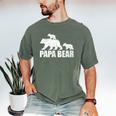 Papa Bear Two Cubs Shirt Daddy Bear Twin Tshirt Papa 2 Kids Men's Comfort Colors T-Shirt Moss