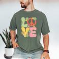 Peace Sign Love Groovy Vibes Costume Nostalgia 1980s Fashion Men's Comfort Colors T-Shirt Moss