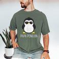 Penguin Papa Father's & Cute Dad Men's Comfort Colors T-Shirt Moss