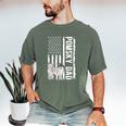Pomsky Dad American Flag Pomsky Owner Pomsky Lover Men's Comfort Colors T-Shirt Moss