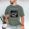 Powered By Introvert Inside Embrace Your Quiet Strength Men's Comfort Colors T-Shirt Moss