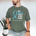 Prostate Cancer Awareness Light Blue Ribbon Dad Survivor Men's Comfort Colors T-Shirt Moss