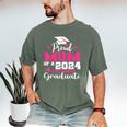 Proud Mom Of 2024 5th Grade Graduate Mother Graduation Men's Comfort Colors T-Shirt Moss
