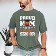 Proud Mom Of a Football Senior 2026 Graduation Gifts Men's Comfort Colors T-Shirt Moss