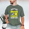 Proud Mom Of a Softball Senior Class Of 2026 Graduation Men's Comfort Colors T-Shirt Moss