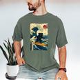 Pug Japanese Kanagawa Wave Surfing Japan Mom Dad Kids Men's Comfort Colors T-Shirt Moss