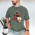Raccoon Reading Books Matching Bookworm Readers Librarian Men's Comfort Colors T-Shirt Moss