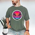 Retro 80s Synthwave Sunset & Palm Trees Retro Nostalgia 80s Men's Comfort Colors T-Shirt Moss Retro 80s Synthwave Sunset & Palm Trees Retro Nostalgia 80s Men's Comfort Colors T-Shirt Moss